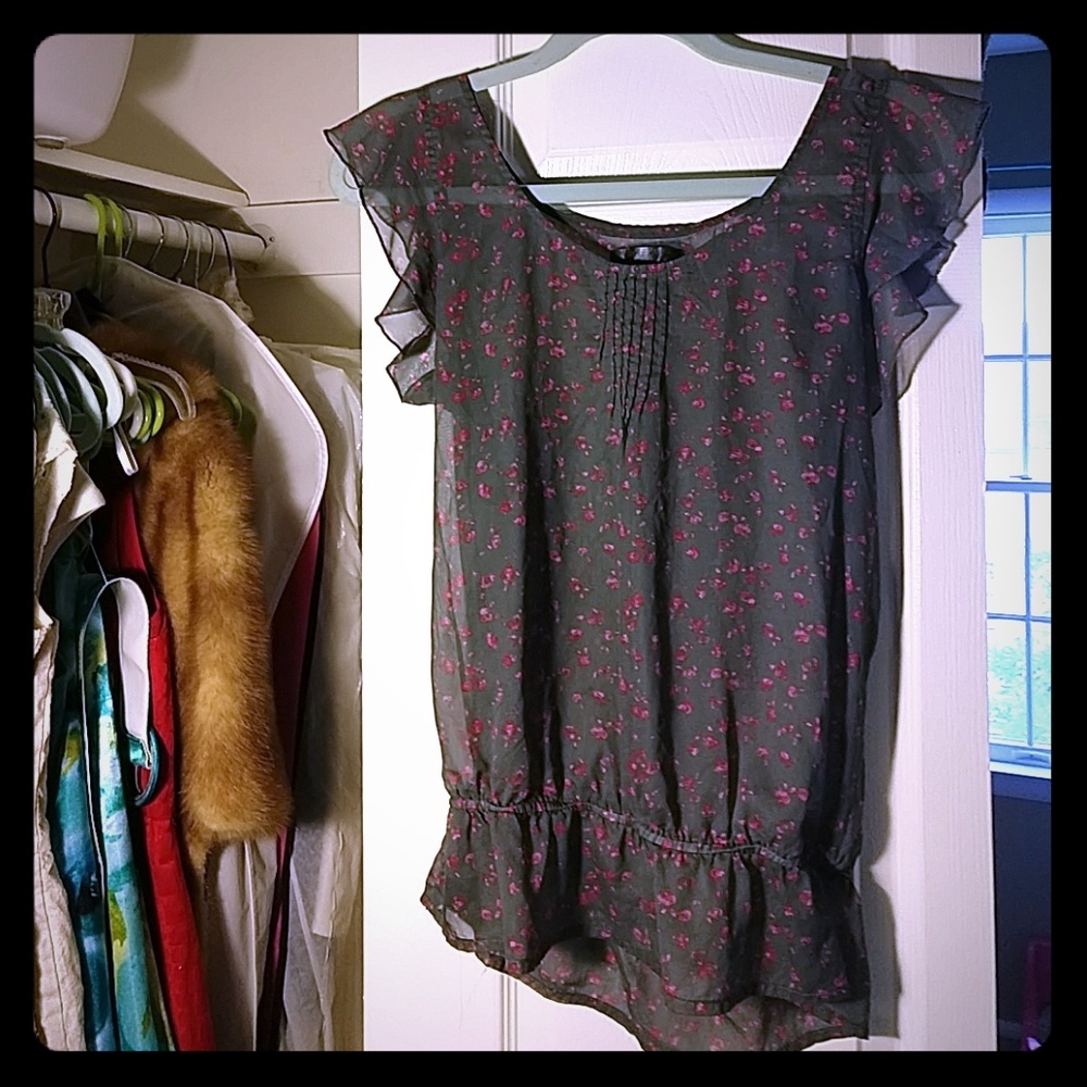 Sheer flowy blouse
